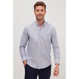 TUDORS Regular Fit Klasik Kesim Premium Oxford%100 Pamuk Gömlek, L, RG250014, Lacivert, Erkek