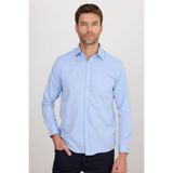 TUDORS Regular Fit Klasik Kesim Spor Yaka Oxford Garnili Gömlek, M, KL230037-921, Mavi, Erkek