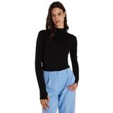 TUDORS Regular Fit Klasik Kesim Viskon Kumaş Balıkçı Yaka Bluz, M, BDY25022, Siyah, Kadın