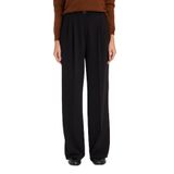 TUDORS Regular Fit Klasik Kesim Yüksek Bel Geniş Paça Pantolon, 36, PN250050, Siyah, Kadın