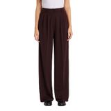 TUDORS Regular Fit Klasik Kesim Yüksek Bel Geniş Paça Pantolon, 40, PN250050, Kahverengi, Kadın