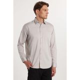 TUDORS Regular Fit Klasik Kesim%100 Pamuk Saten Tek Cepli Gömlek, L, KL220010, Taş, Erkek