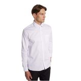 TUDORS Regular Fit Klasik Kesim%100 Pamuk Saten Tek Cepli Gömlek, M, KL220010-01, Beyaz, Erkek