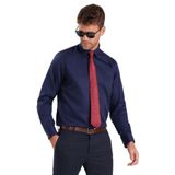 Tudors Regular Fit Non Iron%100 Pamuk Doğa Dostu Ekoteks Belgeli Ütü Gerektirmez Gömlek,Lacivert 2Xl