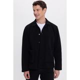 TUDORS Regular Fit Peluş Ceket, 2XL, RG250019, Siyah, Erkek