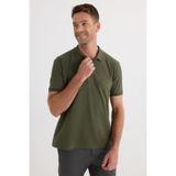 TUDORS Regular Fit Polo Yaka T-shirt Pamuklu, XL, CT240006, Haki, Erkek