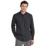 TUDORS Regular Fit Rahat Kesim Çift Cepli Spor Yaka Denim Gömlek, M, RG250012, Haki, Erkek