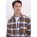 TUDORS Regular Fit Rahat Kesim Kışlık Kareli Oduncu Gömlek, XL, KL250021-3006, Kahverengi, Erkek