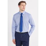 TUDORS Regular Fit Saks Mavi Non-Iron%100 Pamuk Gömlek, XXL, KL240027, Saks Mavi, Erkek