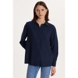 Tudors Regular Fit Uzun Kollu Gömlek, S, BYGM2537, Lacivert, Kadın