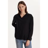 Tudors Regular Fit Uzun Kollu Gömlek, S, BYGM2537, Siyah, Kadın