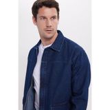 TUDORS Relax Fit Denim Ceket, L, RF250073, Lacivert, Erkek