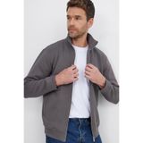 TUDORS Relax Fit Fermuarlı Cepli İçi Polarlı Sweatshirt, L, SW250014, Koyu Gri, erkek