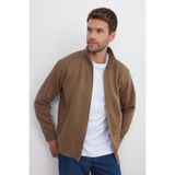 TUDORS Relax Fit Fermuarlı Cepli Sweatshirt, M, SW250014, Kahverengi, erkek