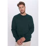 TUDORS Relax Fit İçi Polarlı Bisiklet Yaka Sweatshirt, L, SW220005-000, Yeşil, erkek