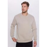 TUDORS Relax Fit İçi Polarlı Bisiklet Yaka Sweatshirt, M, SW220005-000, Gri1, erkek
