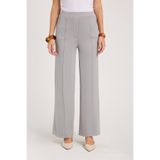 TUDORS Relax Fit Modal Kumaş Yüksek Bel Geniş Paça Pantolon, M, PN250052, Gri, Kadın