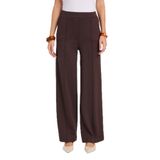 TUDORS Relax Fit Modal Kumaş Yüksek Bel Geniş Paça Pantolon, S, PN250052, Kahverengi, Kadın