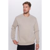TUDORS Relax Fit Pamuklu İçi Polarlı Basic Bisiklet Yaka Sweatshirt, 3XL, SW220005-000, Gri1, erkek