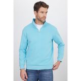 TUDORS Relax Fit Pamuklu İçi Polarlı Yarım Fermuarlı Sweatshirt, L, SW240002, Cam Göbeği, erkek