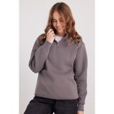 TUDORS Relax Fit Pamuklu İçi Polarlı Yarım Fermuarlı Sweatshirt, L, SW240016, Gri, kadın