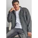 TUDORS Relax Fit Rahat Kesim Çift Cepli Örme Apaş Yaka Gömlek, M, RF250029, Siyah, Erkek