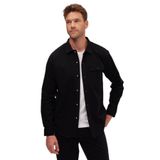 TUDORS Relax Fit Rahat Kesim Çıtçıtlı Tek Cep Apaş Yaka Denim Gömlek, S, RF240034-4545, Siyah, Erkek