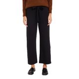 TUDORS Relax Fit Rahat Kesim Lastikli Kuşak Bağlamalı Geniş Paça Pantolon, 42, PN250048, Siyah, Kadın