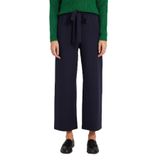 TUDORS Relax Fit Rahat Kesim Lastikli Kuşak Bağlamalı Geniş Paça Pantolon, 44, PN250048, Lacivert, Kadın