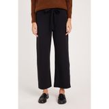 TUDORS Relax Fit Rahat Kesim Lastikli Kuşak Bağlamalı Geniş Paça Pantolon, 44, PN250048, Siyah, Kadın