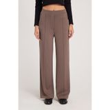TUDORS Relax Fit Rahat Kesim Modal Kumaş Yüksek Bel Geniş Paça Açık Kahve Pantolon, L, PN250052, Açık Kahve, Kadın