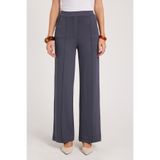 TUDORS Relax Fit Rahat Kesim Modal Kumaş Yüksek Bel Geniş Paça Pantolon, L, PN250052, Antrasit, Kadın