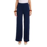 TUDORS Relax Fit Rahat Kesim Modal Kumaş Yüksek Bel Geniş Paça Pantolon, M, PN250052, Lacivert, Kadın