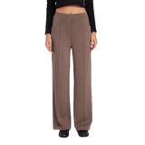 TUDORS Relax Fit Rahat Kesim Modal Kumaş Yüksek Bel Geniş Paça Pantolon, S, PN250052, Açık Kahve, Kadın