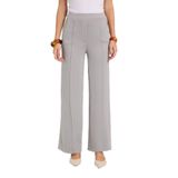 TUDORS Relax Fit Rahat Kesim Modal Kumaş Yüksek Bel Geniş Paça Pantolon, S, PN250052, Gri, Kadın