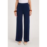 TUDORS Relax Fit Rahat Kesim Modal Kumaş Yüksek Bel Geniş Paça Pantolon, S, PN250052, Lacivert, Kadın
