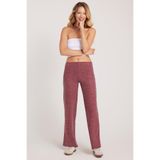 TUDORS Relax Fit Rahat Kesim Normal Bel Geniş Paça Pantolon, 36, PN250059, Bordo, Kadın