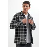 TUDORS Relax Fit Rahat Kesim Oduncu Kareli Kışlık Gömlek, M, RF250023-7440, Çok Renkli, Erkek