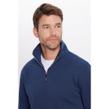TUDORS Relax Fit Rahat Kesim Pamuklu İçi Polarlı Yarım Fermuarlı Dik Yaka Sweatshirt, XL, SW240002-01, Lacivert, erkek