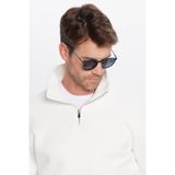 TUDORS Relax Fit Rahat Kesim Pamuklu İçi Polarlı Yarım Fermuarlı Dik Yaka Sweatshirt, XS, SW240002-01, Beyaz, erkek