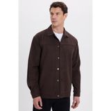 TUDORS Relax Fit Rahat Kesim Yandan Flota Cep Oduncu Ceket Mont Gömlek, XL, RF250075, Kahverengi, Erkek
