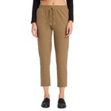 TUDORS Relax Fit Rahat Kesim Yüksek Bel Dar Paça Beli Lastikli Bağcıklı Pantolon, 38, PN250046, Haki, Kadın