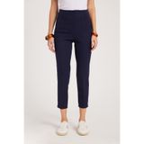 Tudors Relax Fit Rahat Kesim Yüksek Bel Dar Paça Pantolon, 46, PN250043, Lacivert, Kadın