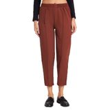 TUDORS Relax Fit Rahat Kesim Yüksek Bel Düz Paça Beli Lastikli Pantolon, 44, PN250047, Kahverengi, Kadın