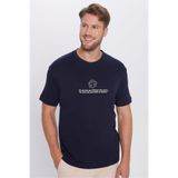 TUDORS Relax Fit Rahat Kesim%100 Organik Pamuk Yumuşak Dokulu Bisiklet Yaka Tişört, L, ST240006-203, Lacivert, Erkek