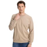 TUDORS Relax Fit Rahat Kesim%100 Pamuk 2 İplik Bisiklet Yaka Sweatshirt, L, SW250013, Taş, erkek