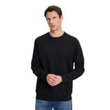 TUDORS Relax Fit Rahat Kesim%100 Pamuk 2 İplik Bisiklet Yaka Sweatshirt, M, SW250013, Siyah, erkek
