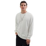 TUDORS Relax Fit Rahat Kesim%100 Pamuk 2 İplik Bisiklet Yaka Sweatshirt, XL, SW250013, Beyaz, erkek