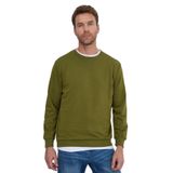 TUDORS Relax Fit Rahat Kesim%100 Pamuk Basic Bisiklet Yaka Sweatshirt, M, SW230001-OCB, Yeşil, erkek