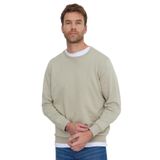 TUDORS Relax Fit Rahat Kesim%100 Pamuk Basic Bisiklet Yaka Sweatshirt, S, SW230001-01, Taş, erkek